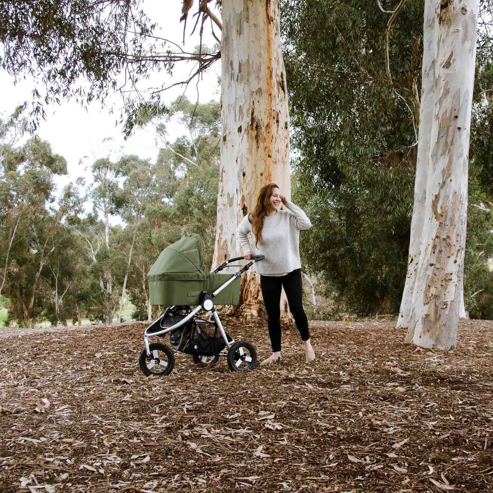 
                      
                        Bumbleride Indie in Camp Green with Bassinet Global
                      
                    