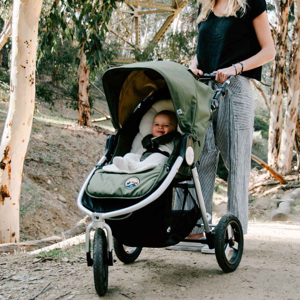 
                      
                        Organic Cotton Infant Insert on Bumbleride Indie All Terrain Stroller Camp Green 2
                      
                    