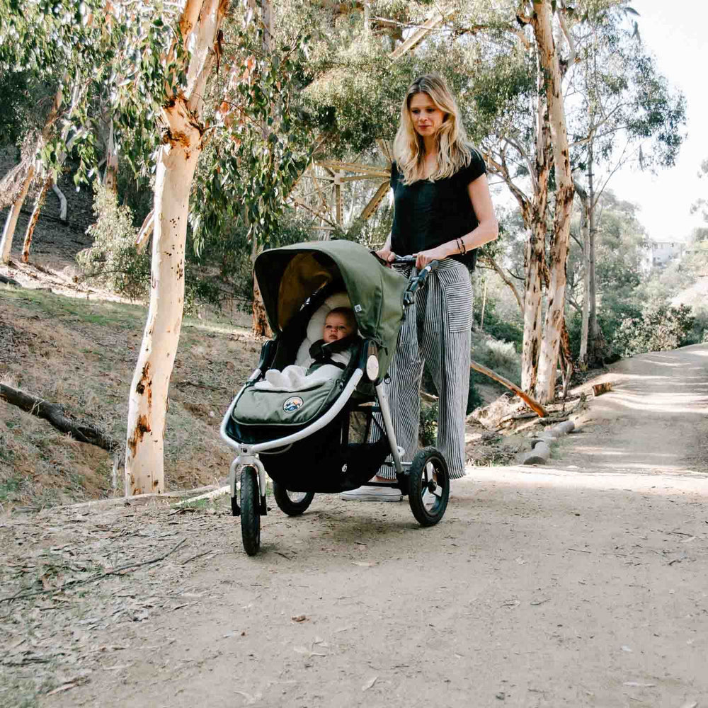 
                      
                        Organic Cotton Infant Insert on Bumbleride Indie All Terrain Stroller Camp Green
                      
                    
